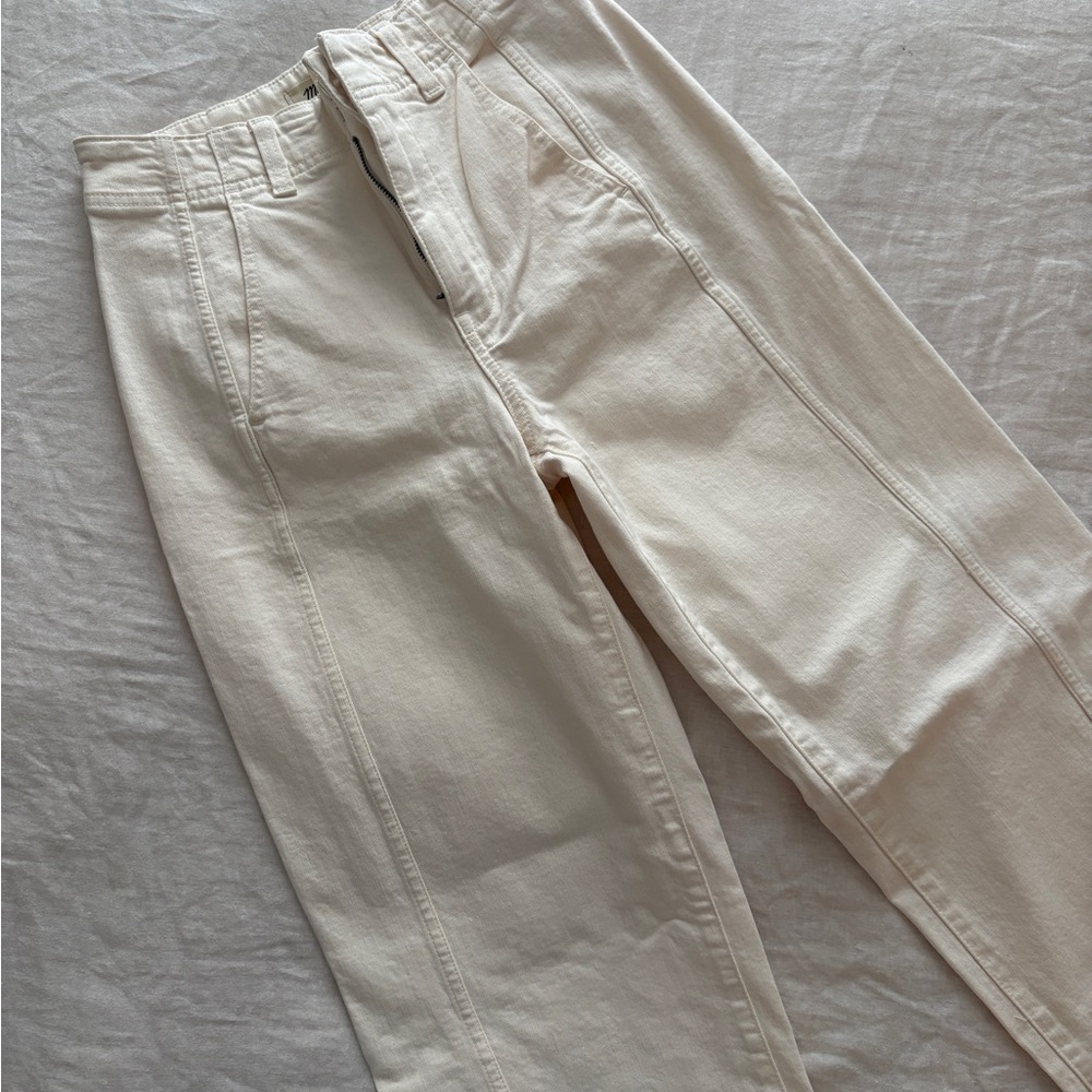 Madewell Tapered Denim Trousers in Vintage Ivory